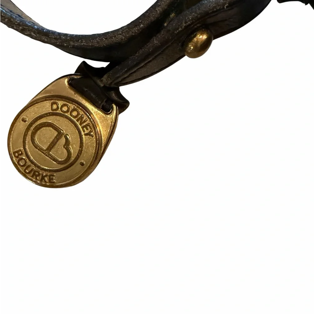 Vintage Dooney and Bourke Classic Black Leather Crossbody Bag Equestrian - Picture 4 of 5